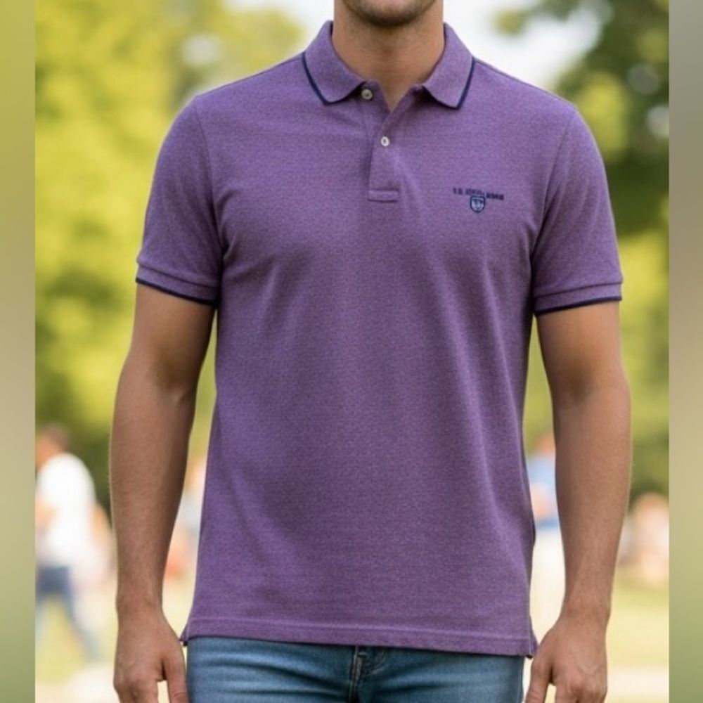 U.S. Polo Assn. Heathered Purple Polo Shirt
